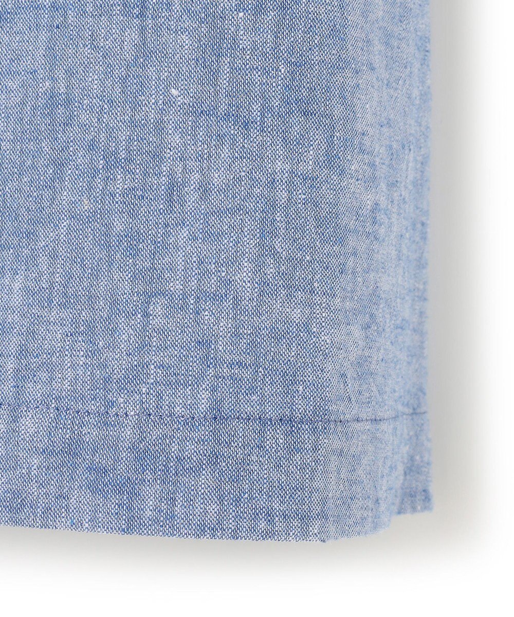 23区 【SLOW/洗える】リネンコットン 半袖クロップドシャツ 