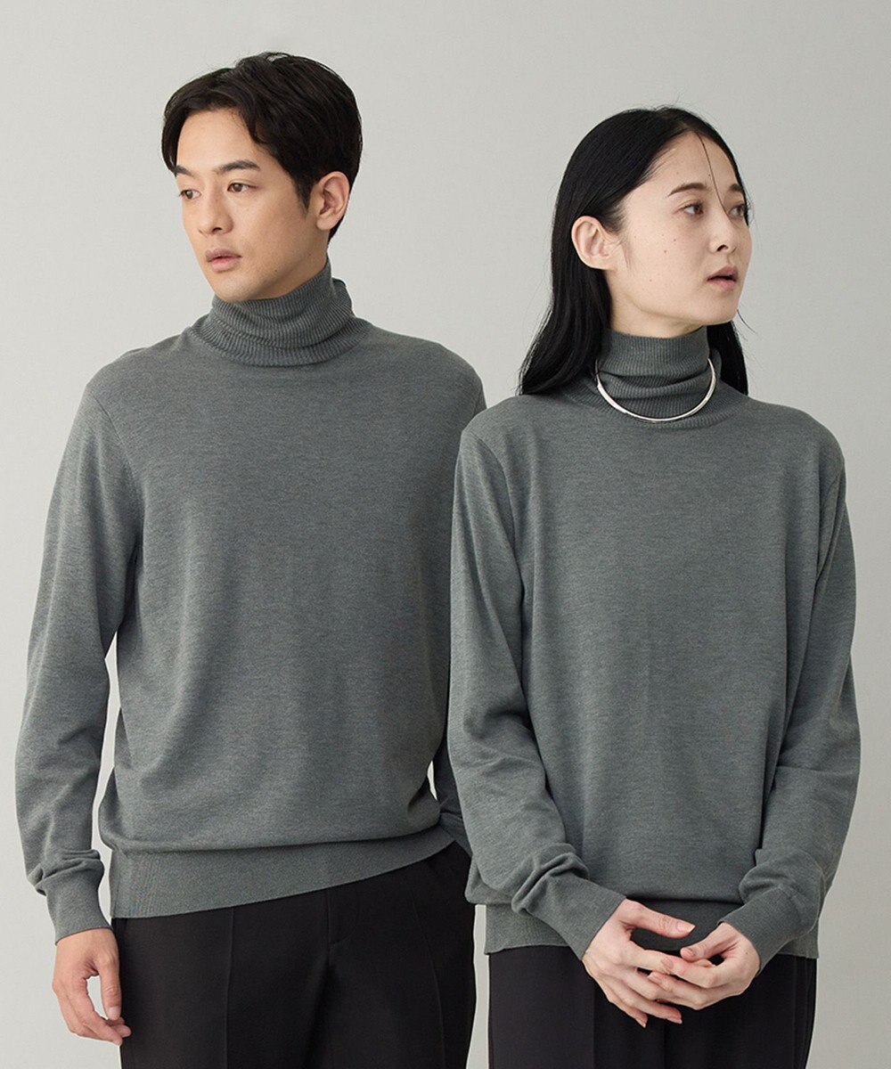 UNFILO MENS 【男女兼用】ソフトサーモ アンチピリングニット タートルネック 