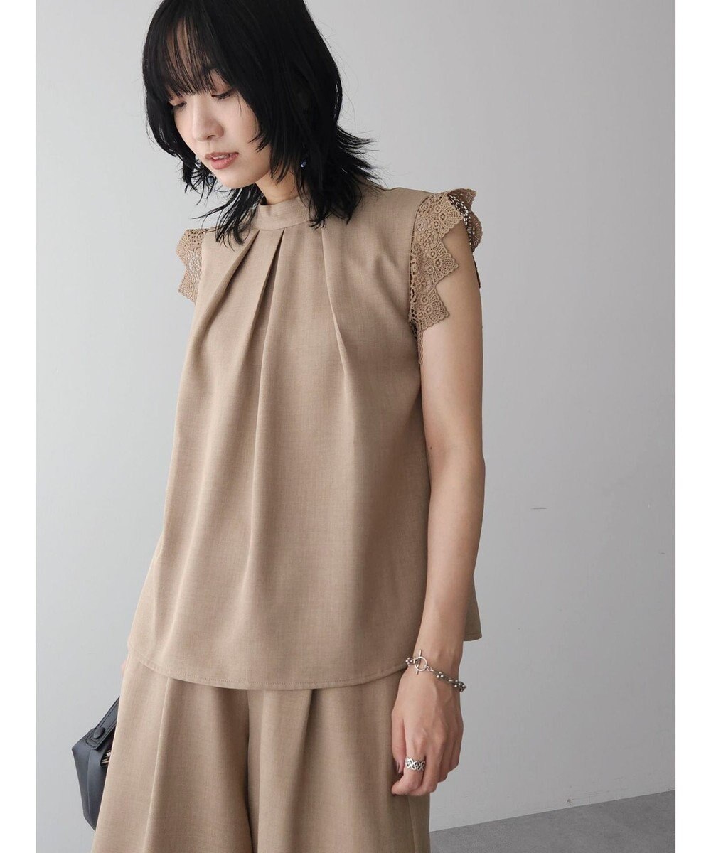 Green Parks ・ＥＬＥＮＣＡＲＥ　ＤＵＥ　リネンライクレースブラウス 