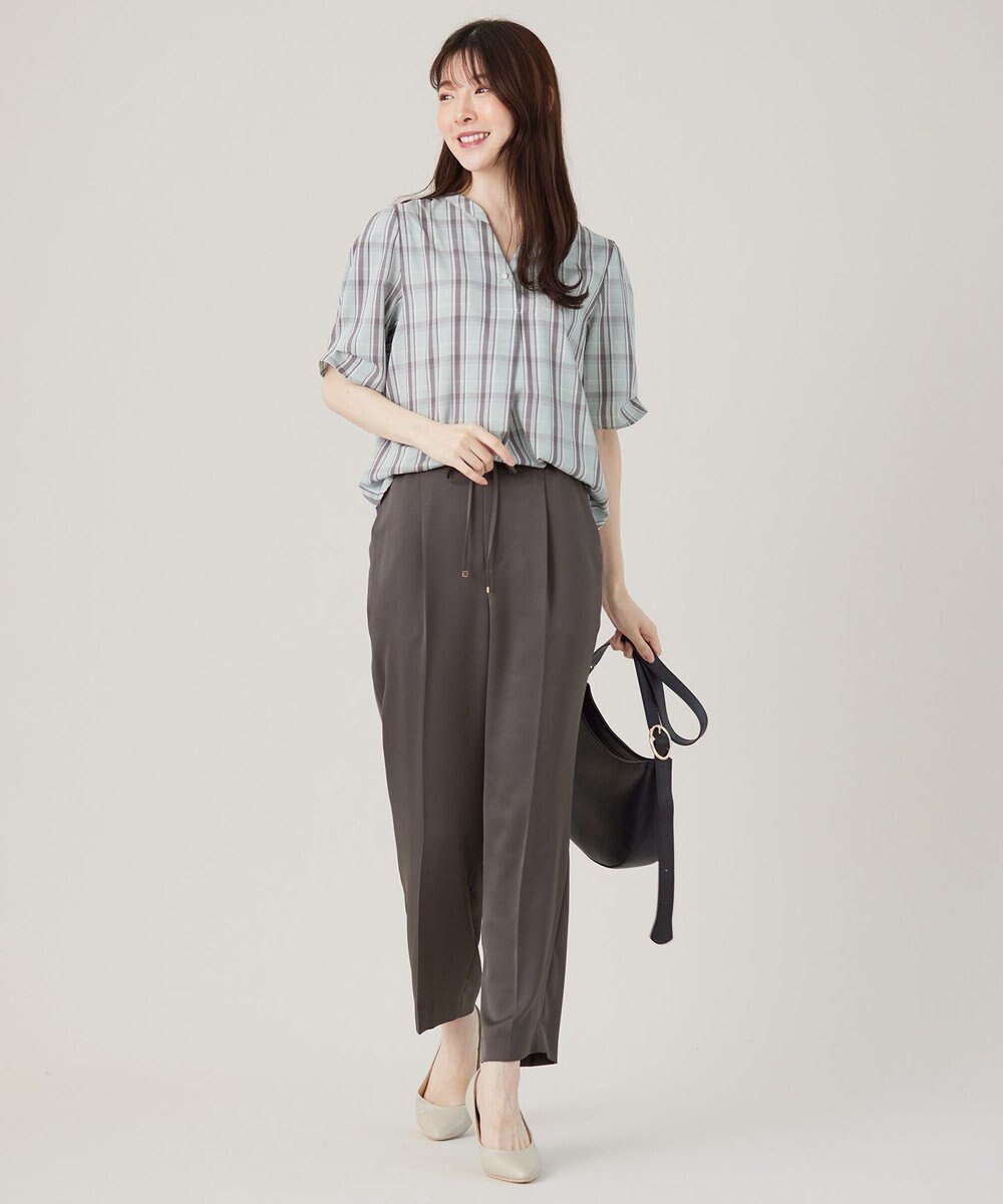 ANY SIS 【洗える】サテンドロストイージー パンツ 