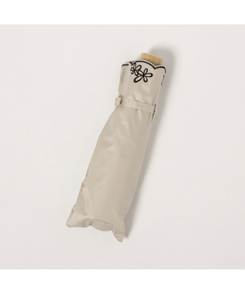 UNBILLION カシュネ cachenez /【晴雨兼用　日傘　UVカット率・遮光率100％生地使用 】PUプチフラワー刺繍ミニ折りたたみ傘 