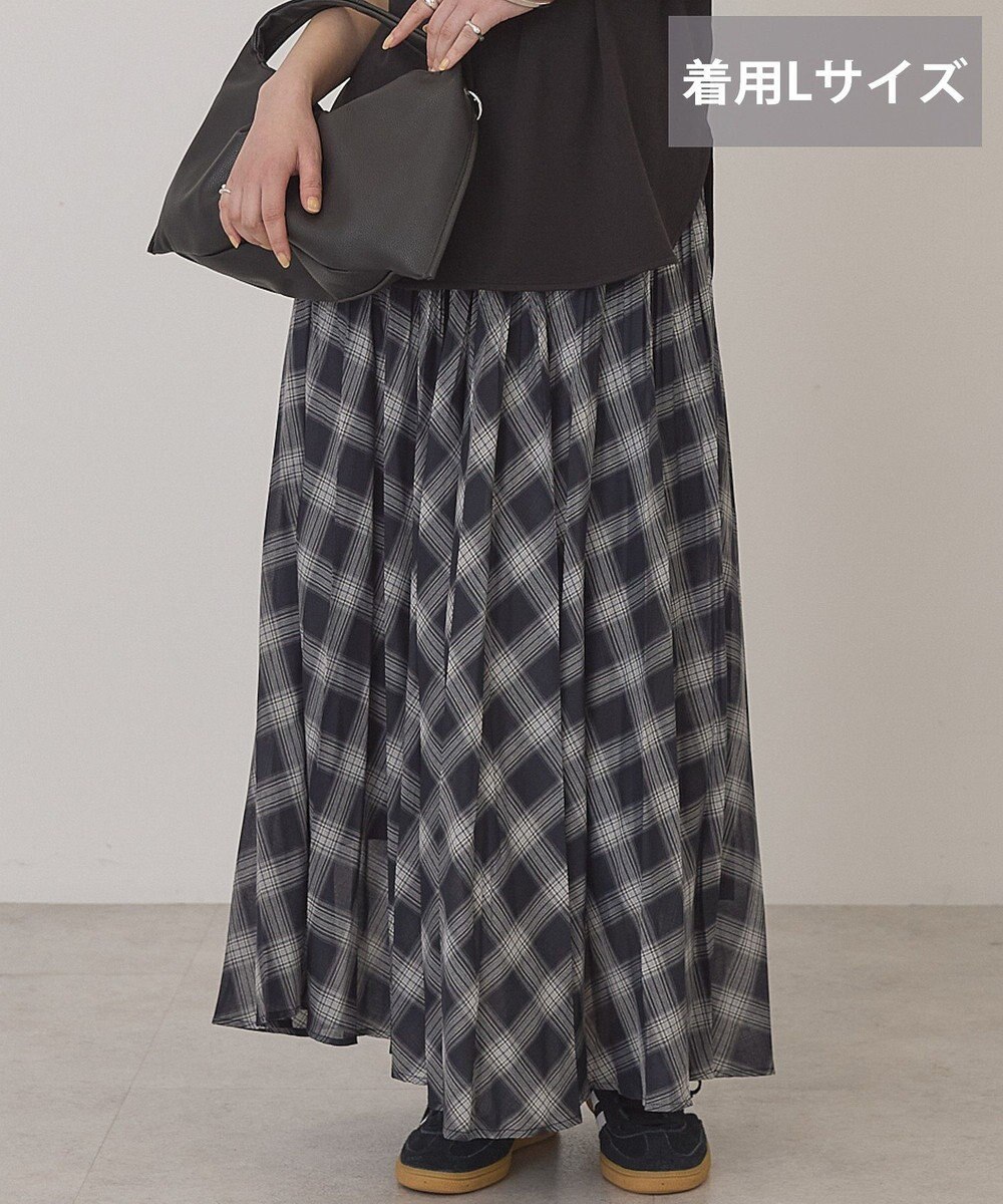 AMERICAN HOLIC 【選べる丈】チェックシアープリーツスカート 