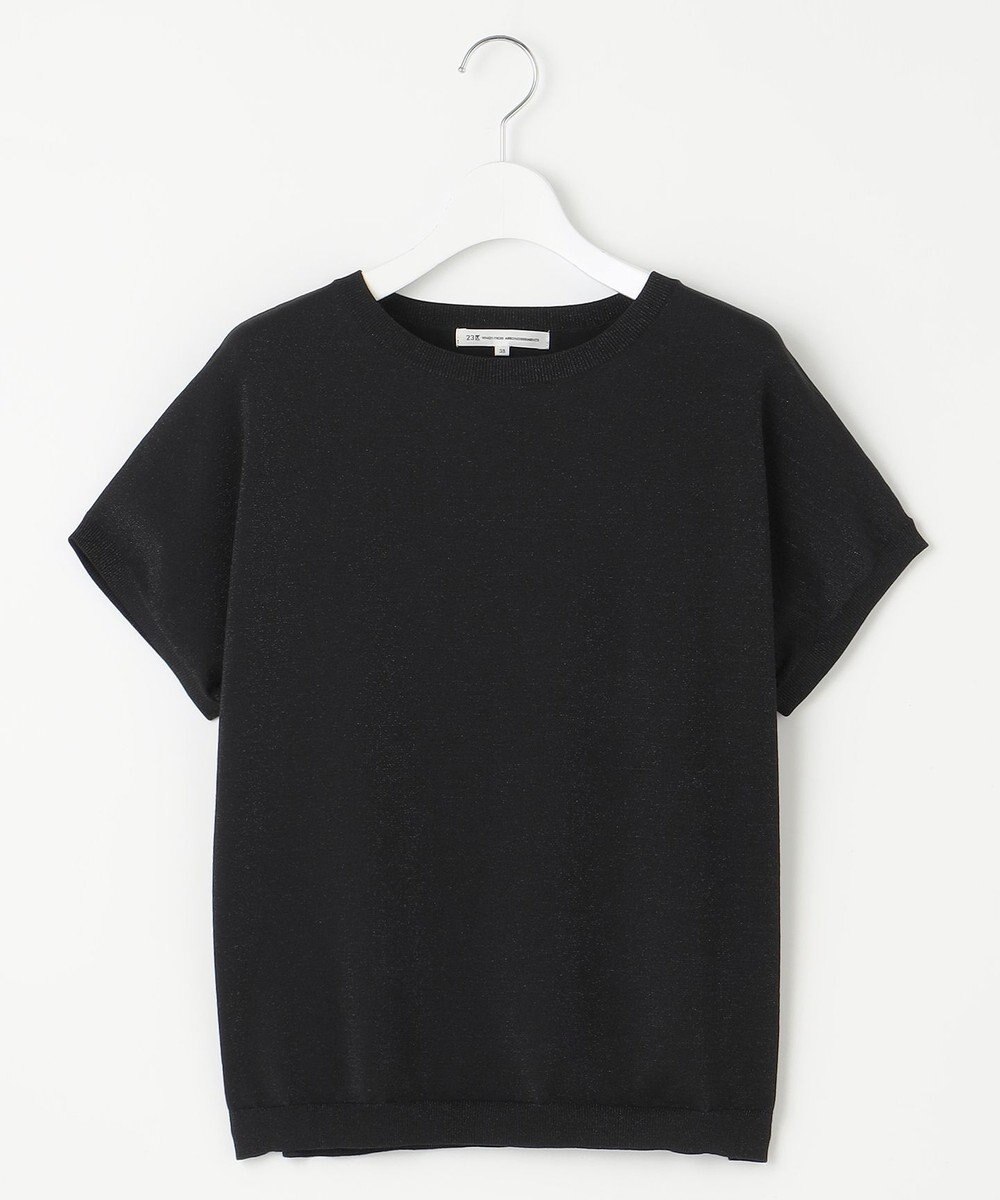 23区 【洗える】レーヨンポリエステルストレッチ プルオーバー ラメニット 