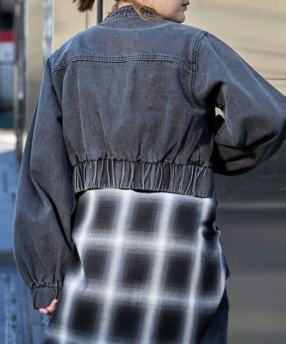 WEGO デニムショートバイカーブルゾン 