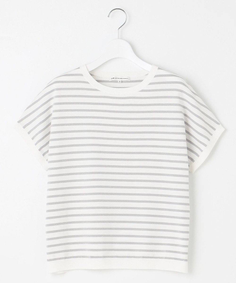 23区 【洗える】レーヨンポリエステルストレッチ プルオーバー ラメニット 