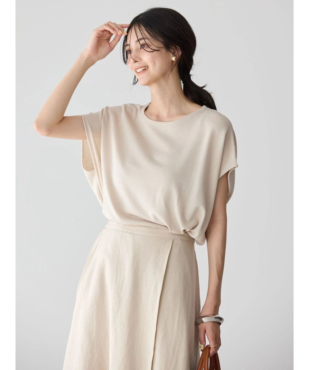 AMERICAN HOLIC 前振りニットフレンチスリーブプルオーバー 