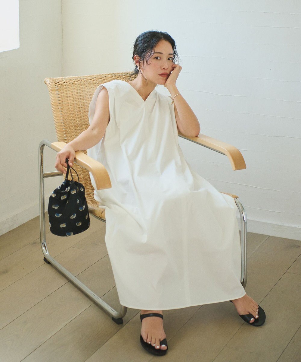 #Newans 【ANSWER for モダンベーシック】ダブルVネックロングワンピース 