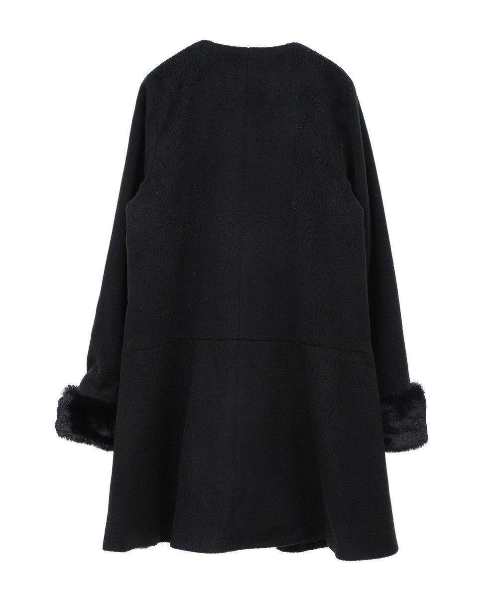 earth music&ecology ファーカフスノーカラーコート 