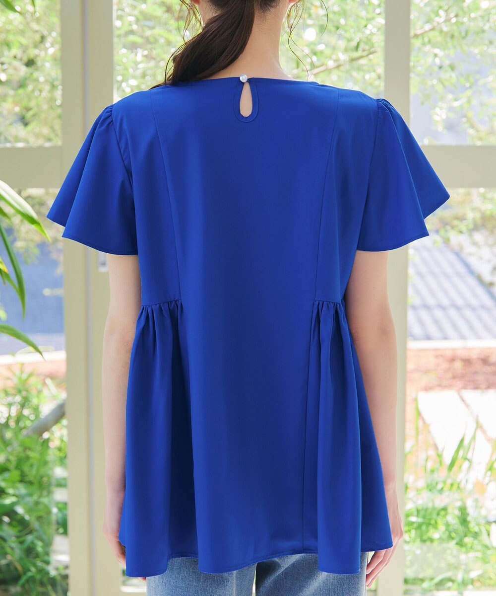 Tiaclasse 【洗える】ペプラムギャザーピンタックブラウス 