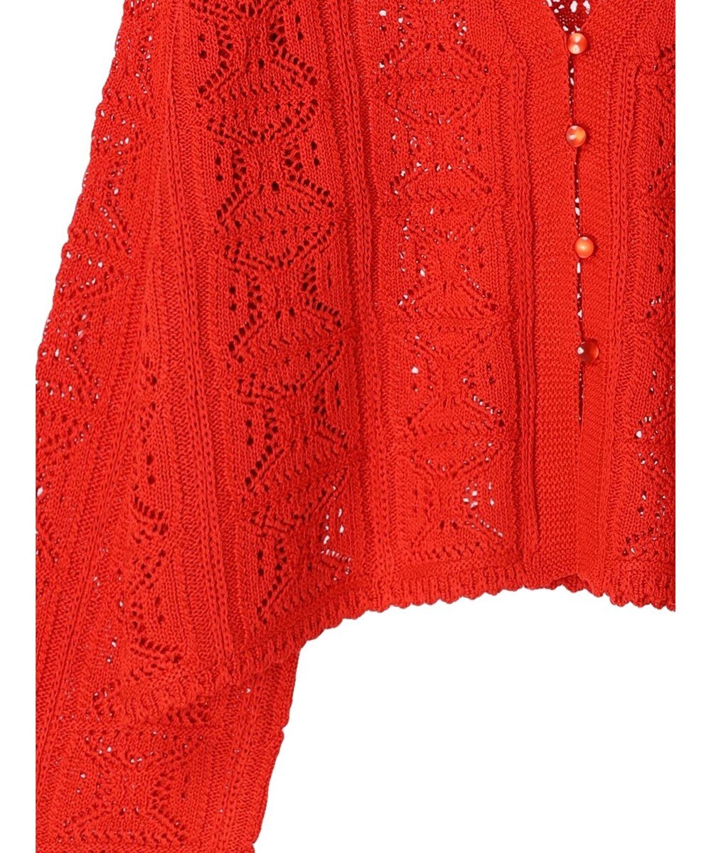 Green Parks 格子柄編みニットカーディガン 