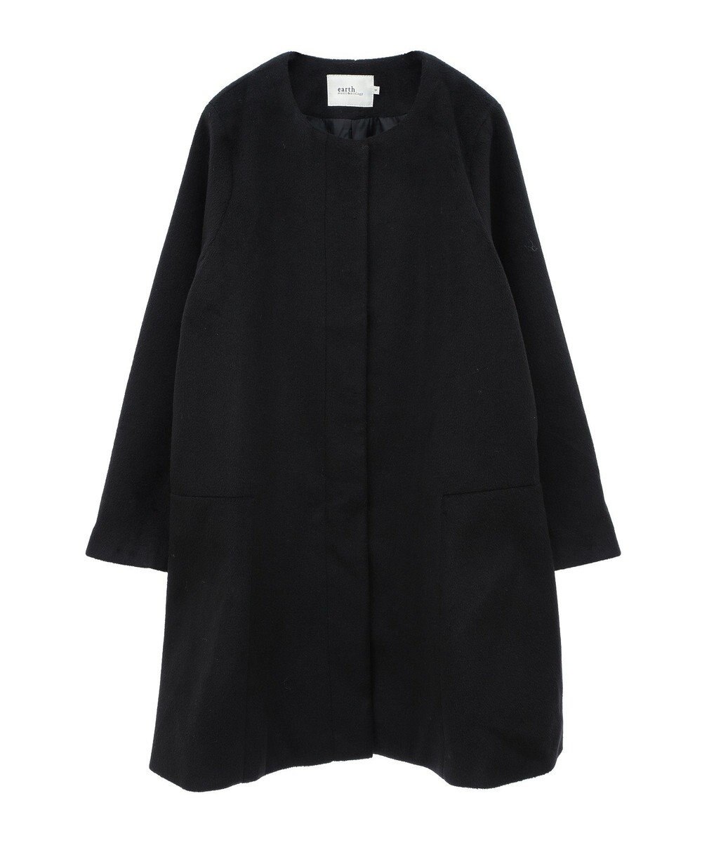 earth music&ecology ファーカフスノーカラーコート 