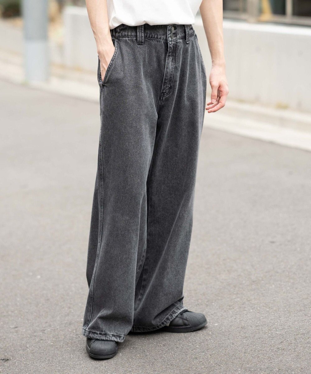WEGO ローライズバギーフレアデニムパンツ 