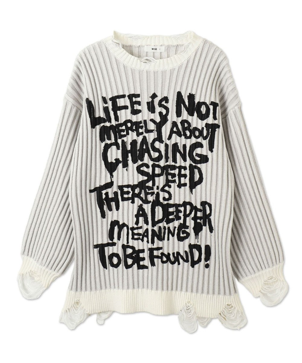 WEGO クラッシュリブBIGニットプルオーバー 