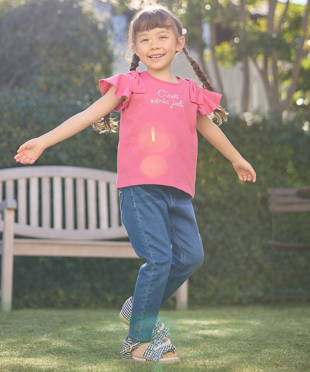 ANY KIDS パール リボン Tシャツ 