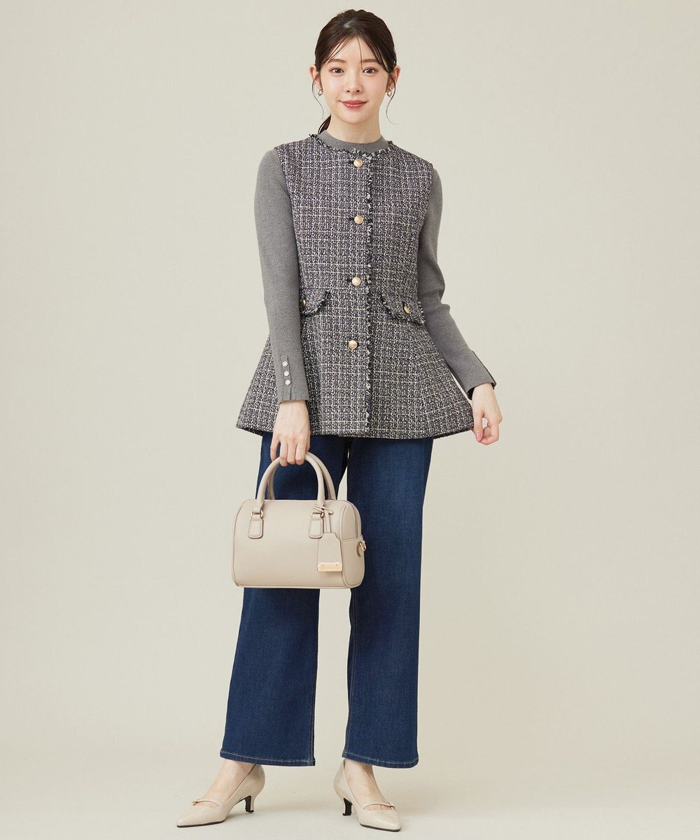 ANY SIS 【洗える】リブインナー ニット 