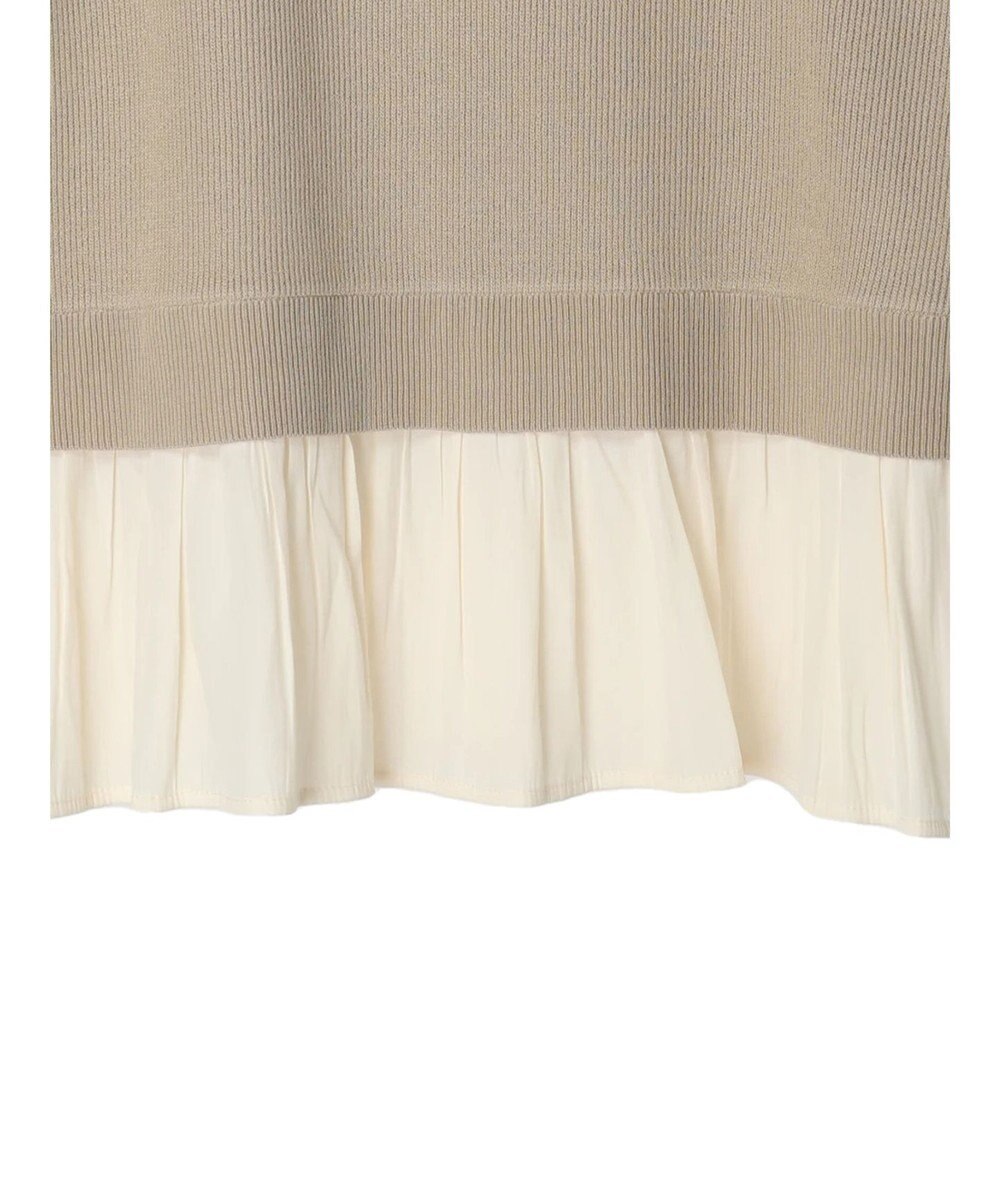 Green Parks とろみ布帛ドッキングニットチュニック 