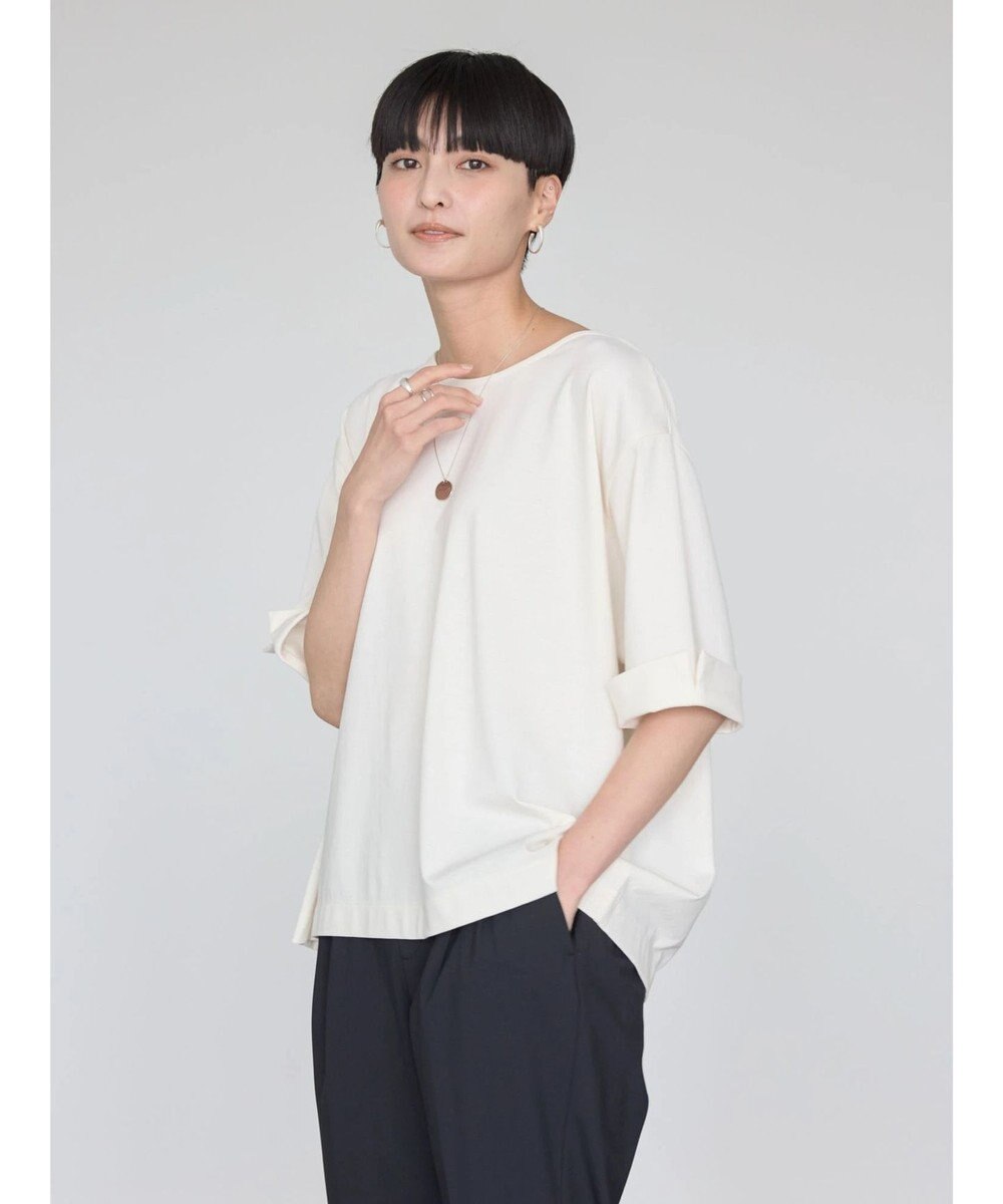 AMERICAN HOLIC 接触冷感バックタック袖折り返しカットプルオーバー 