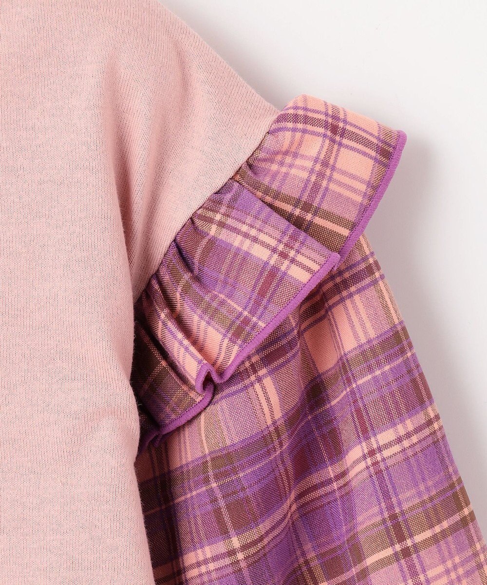 ANY KIDS チェック袖 ドッキング プルオーバー 