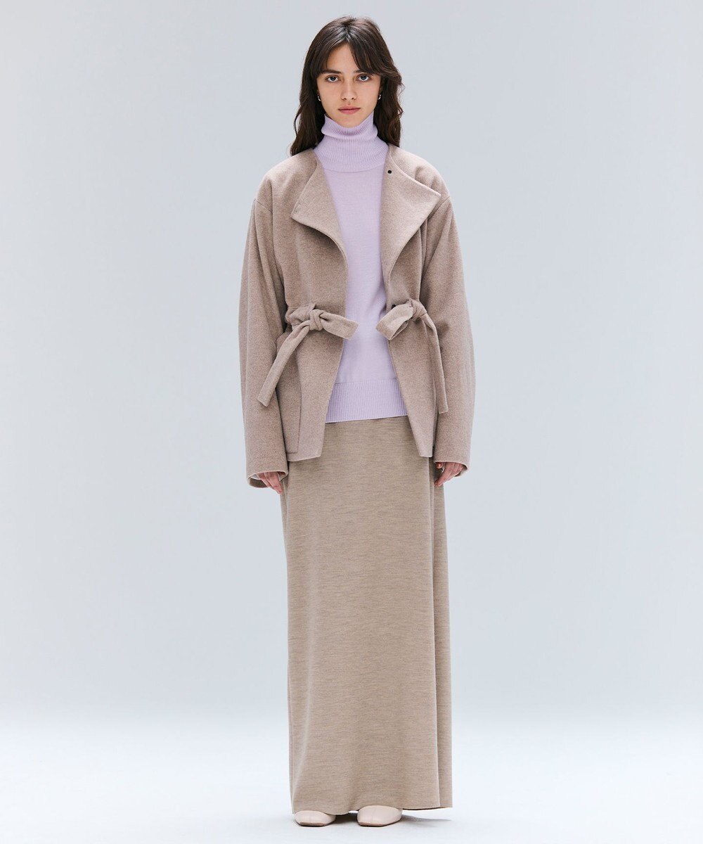 BEIGE， 【洗える・VERY NaVY12月号掲載】LA MONNAIE / バイカラーウールタートルニット 