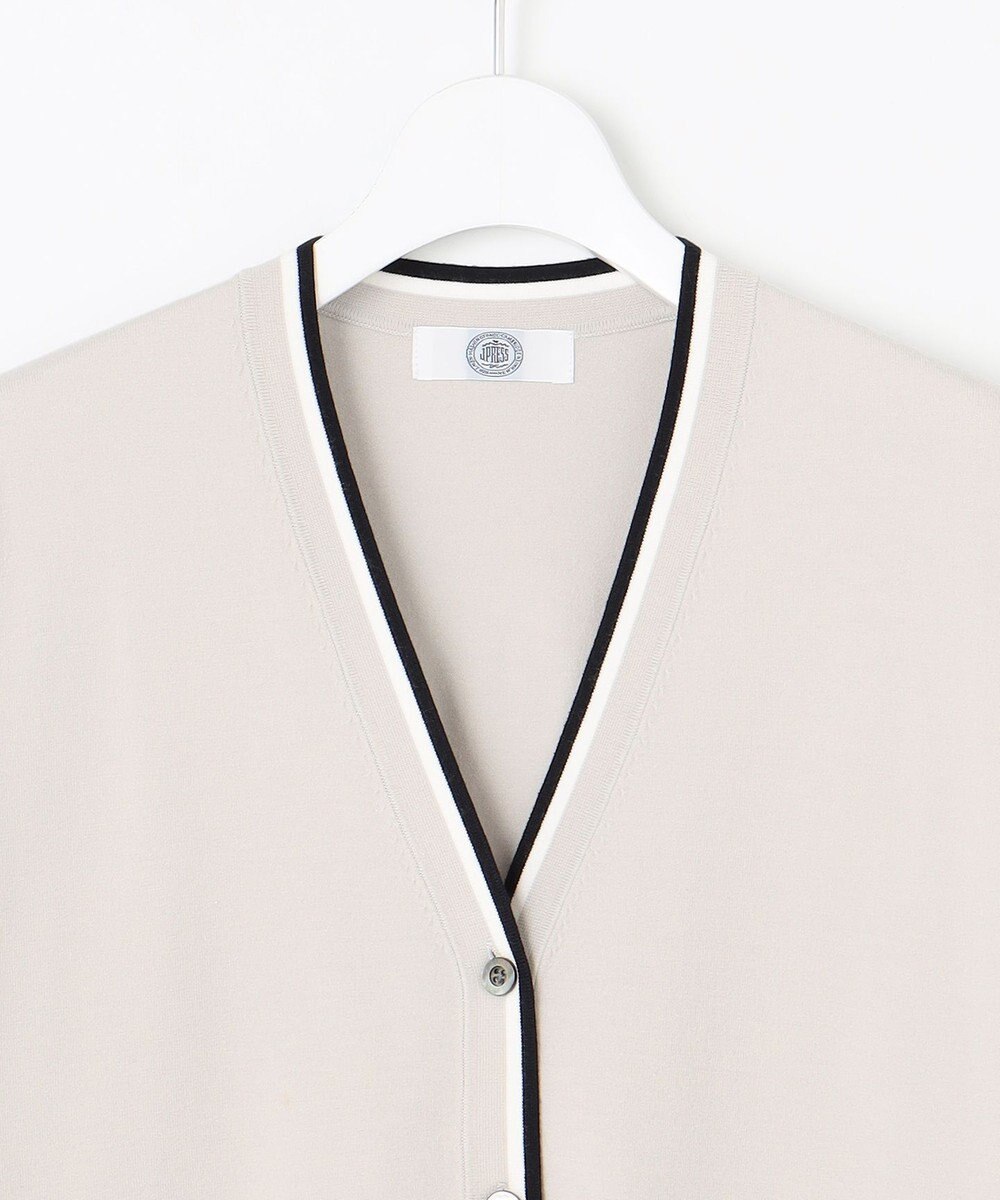 J.PRESS LADIES L 【洗える】RAYON STRETCH PLAIN Vネック カーディガン 