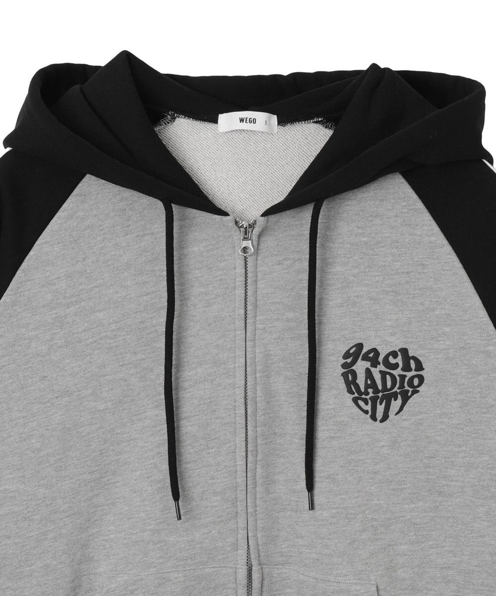 WEGO 【ユニセックス着用ITEM】ラグラングラフィックZIPパーカー 