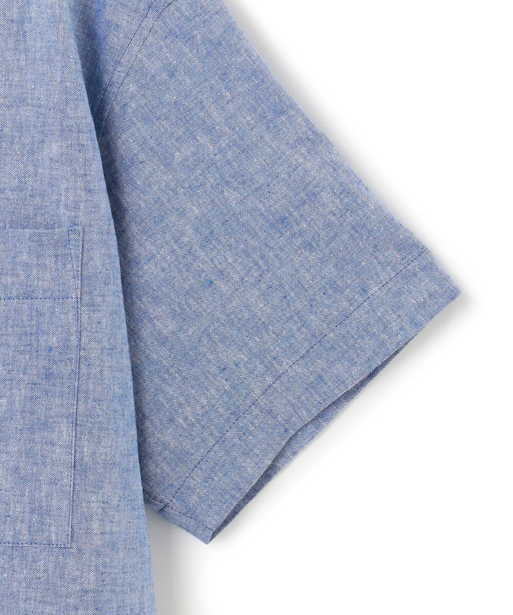 23区 【SLOW/洗える】リネンコットン 半袖クロップドシャツ 