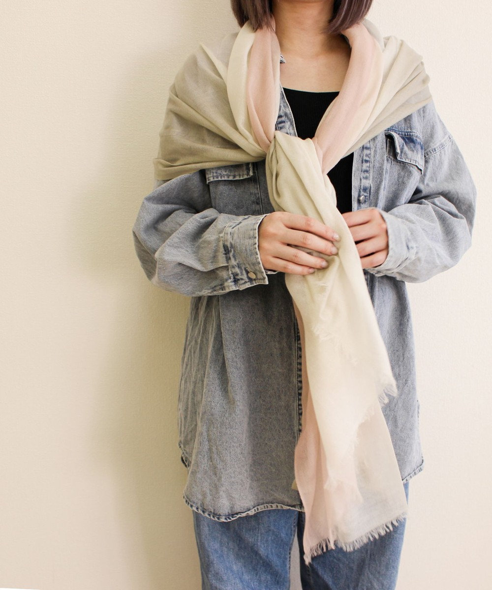 ORuKuBET GRADATION CASHMERE STOLE 