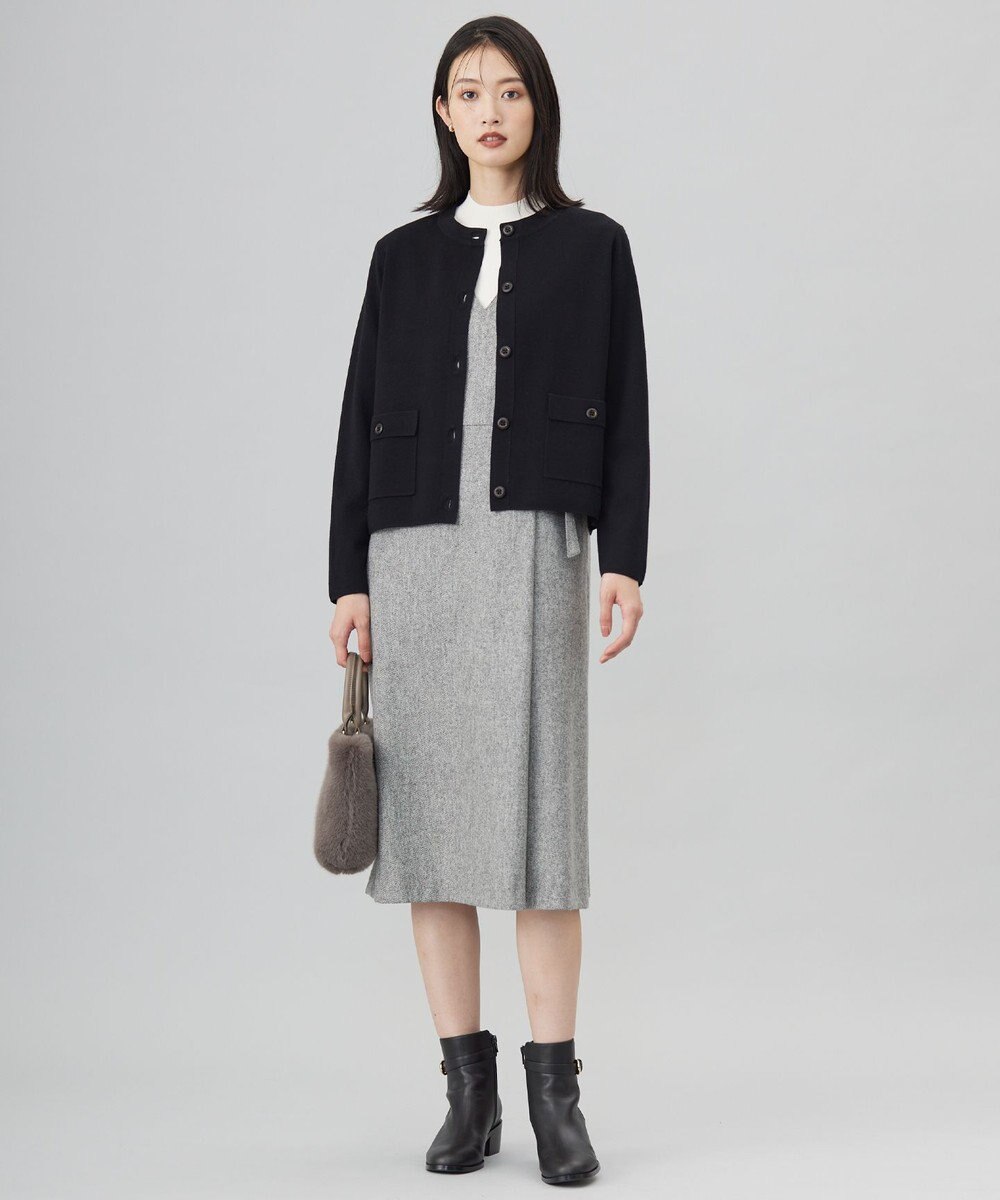 J.PRESS LADIES L 【WEB限定・洗える】WORSTED WOOL クルーネック カーディガン 