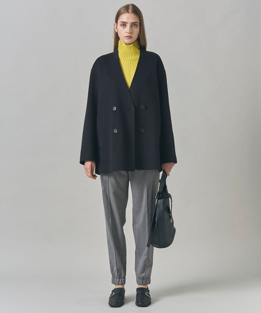 ICB WoolRever ノーカラーショートコート 