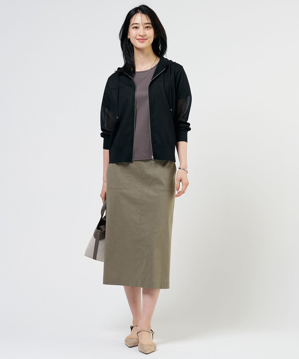 J.PRESS LADIES 【WEB限定カラーあり】SHEER LIGHT KNIT パーカー 