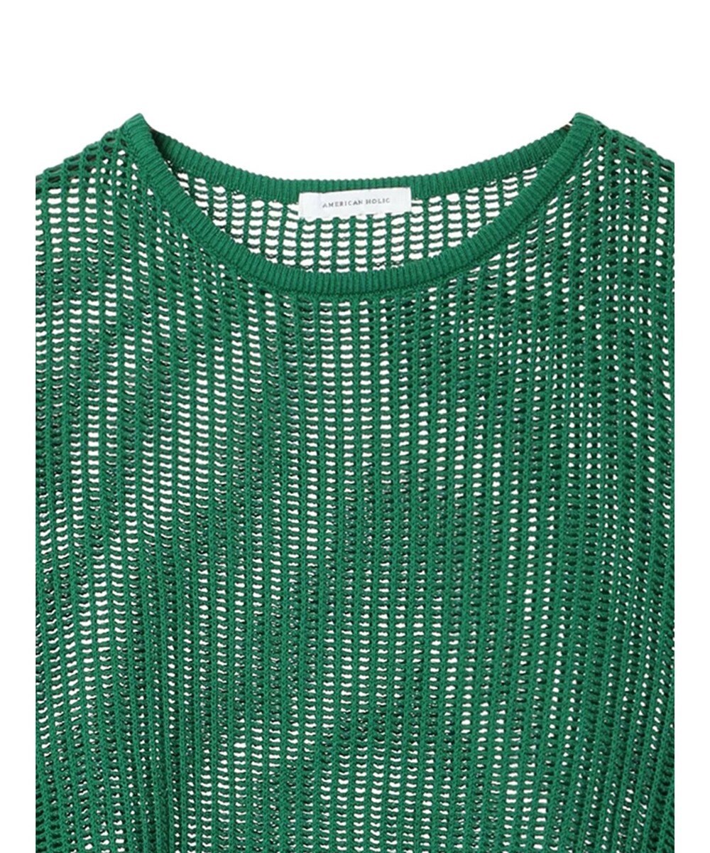 AMERICAN HOLIC 透かし編みメッシュニットプルオーバー 