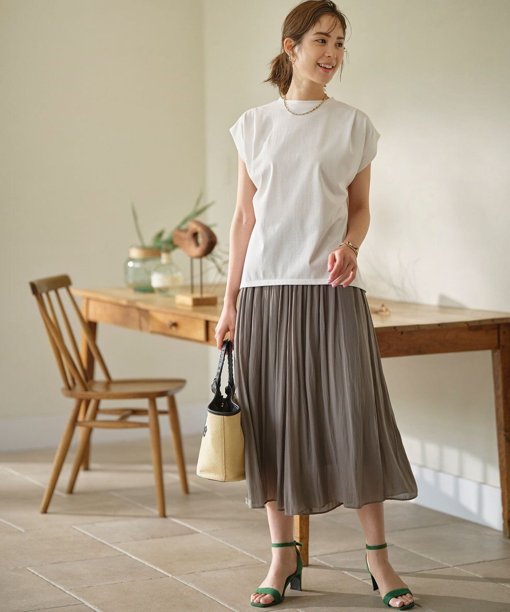 組曲 S 【UVケア・接触冷感】GIZAプレーティング天竺フレンチスリーブ Tシャツ 