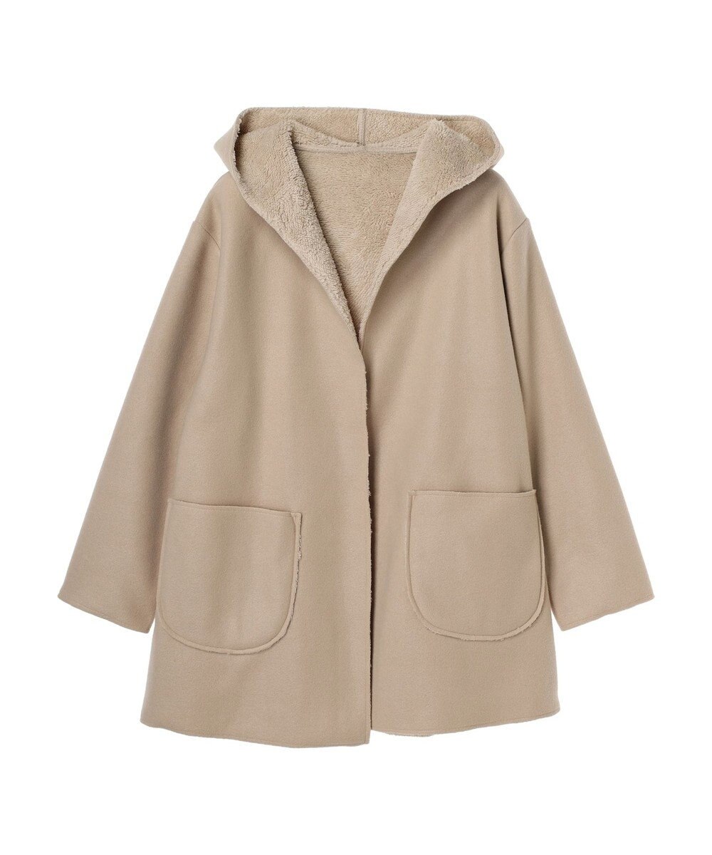 Green Parks ２ｗａｙフード裏ボアミディ丈コーディガン 