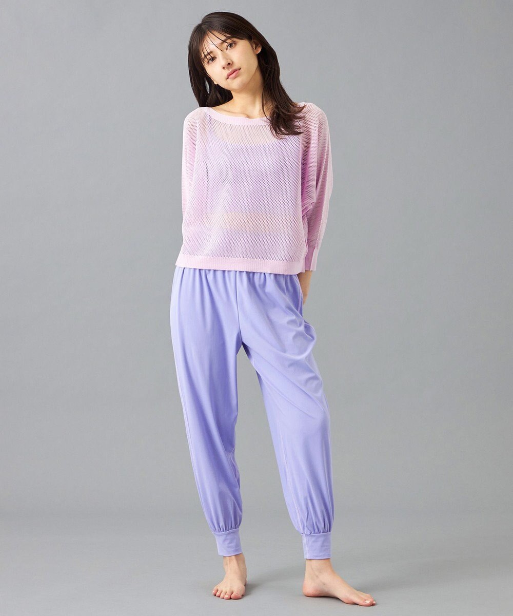 Chacott 【ノーソーイングニット】7分袖メッシュニットTシャツ 