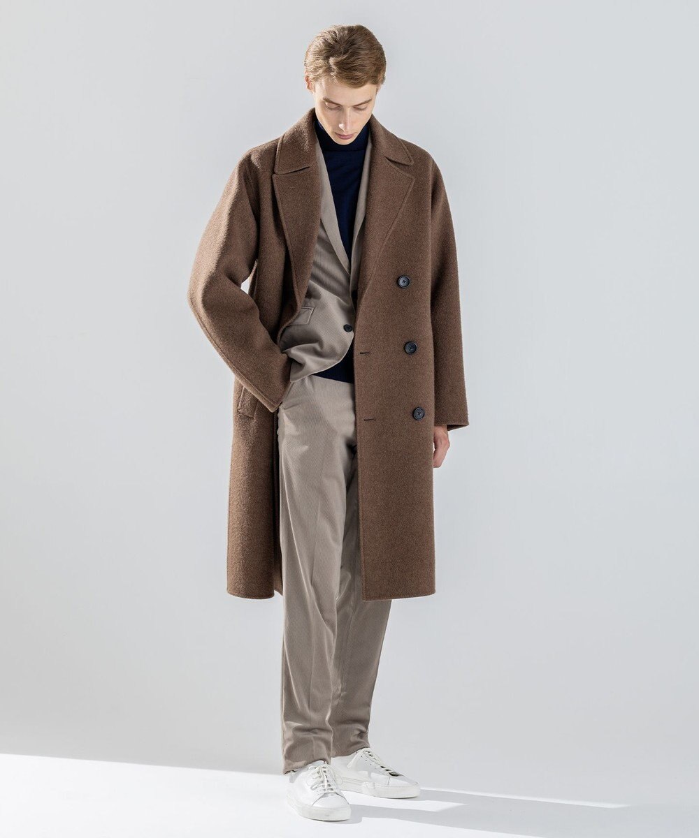 JOSEPH HOMME 【LEON掲載】【新素材】ウールキャメルリバー　ダブルブレストチェスターコート 