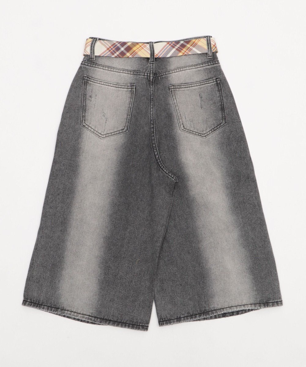 WEGO タイ付きダメージハーフデニムパンツ 