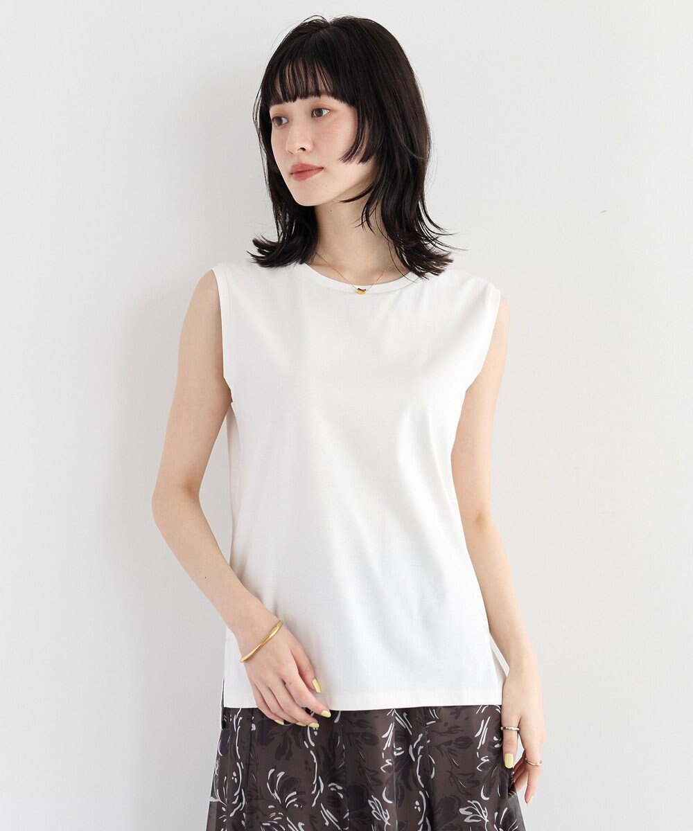 YECCA VECCA コットンスムースノースリーブトップス 