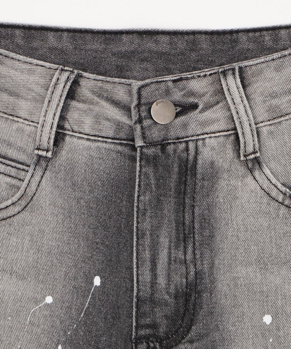 WEGO タイ付きダメージハーフデニムパンツ 