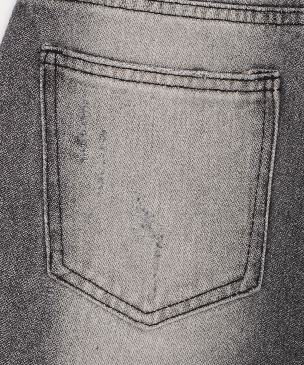 WEGO タイ付きダメージハーフデニムパンツ 