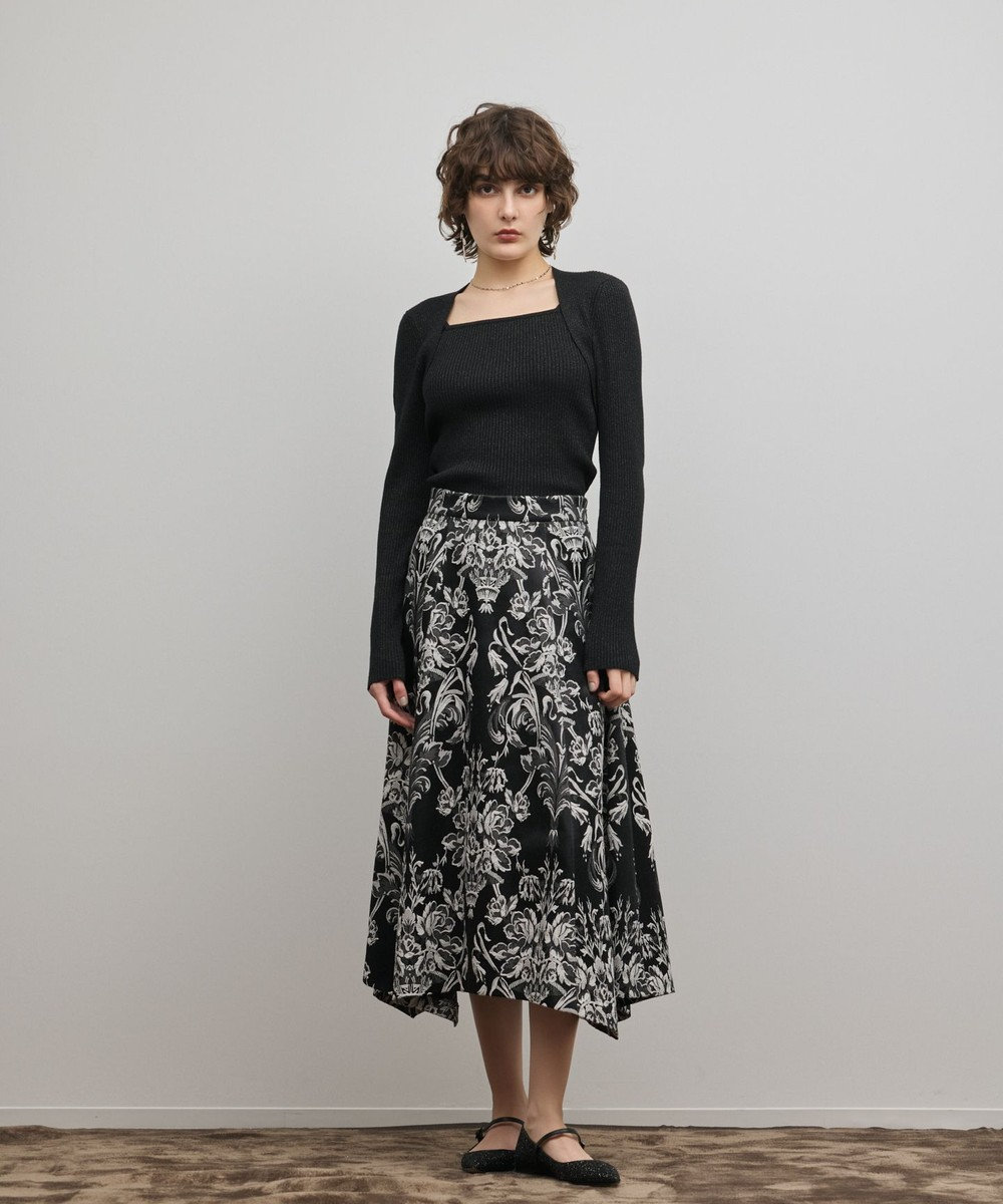 GRACE CONTINENTAL オーナメントジャガードハンカチヘムスカート 