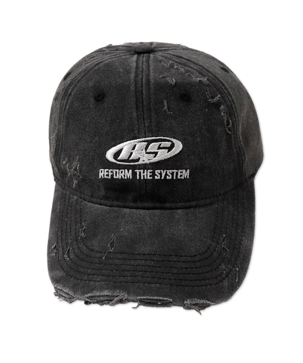 WEGO ダメージロゴ刺繍キャップ 