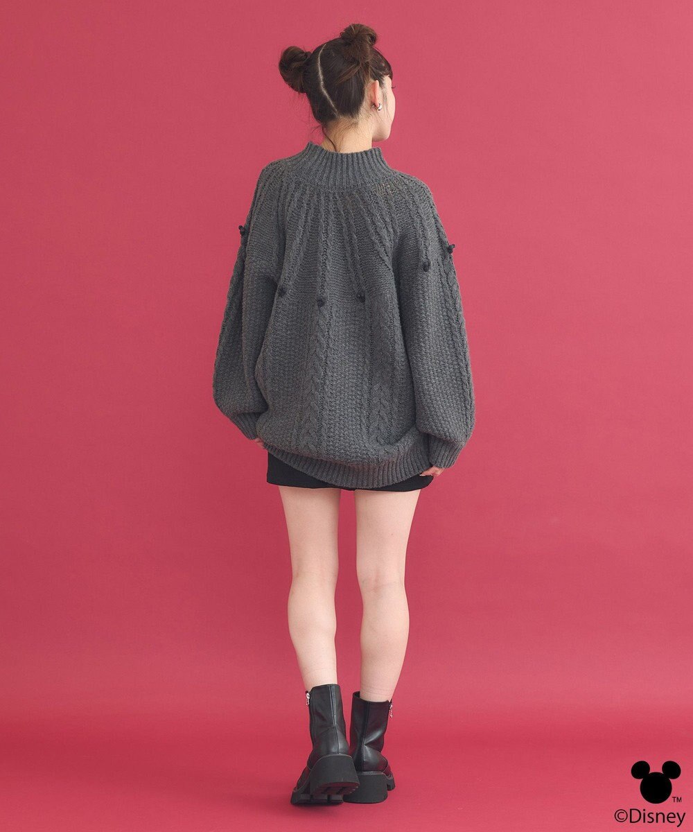 earth music&ecology Disney/ポイントミッキーケーブルニット 