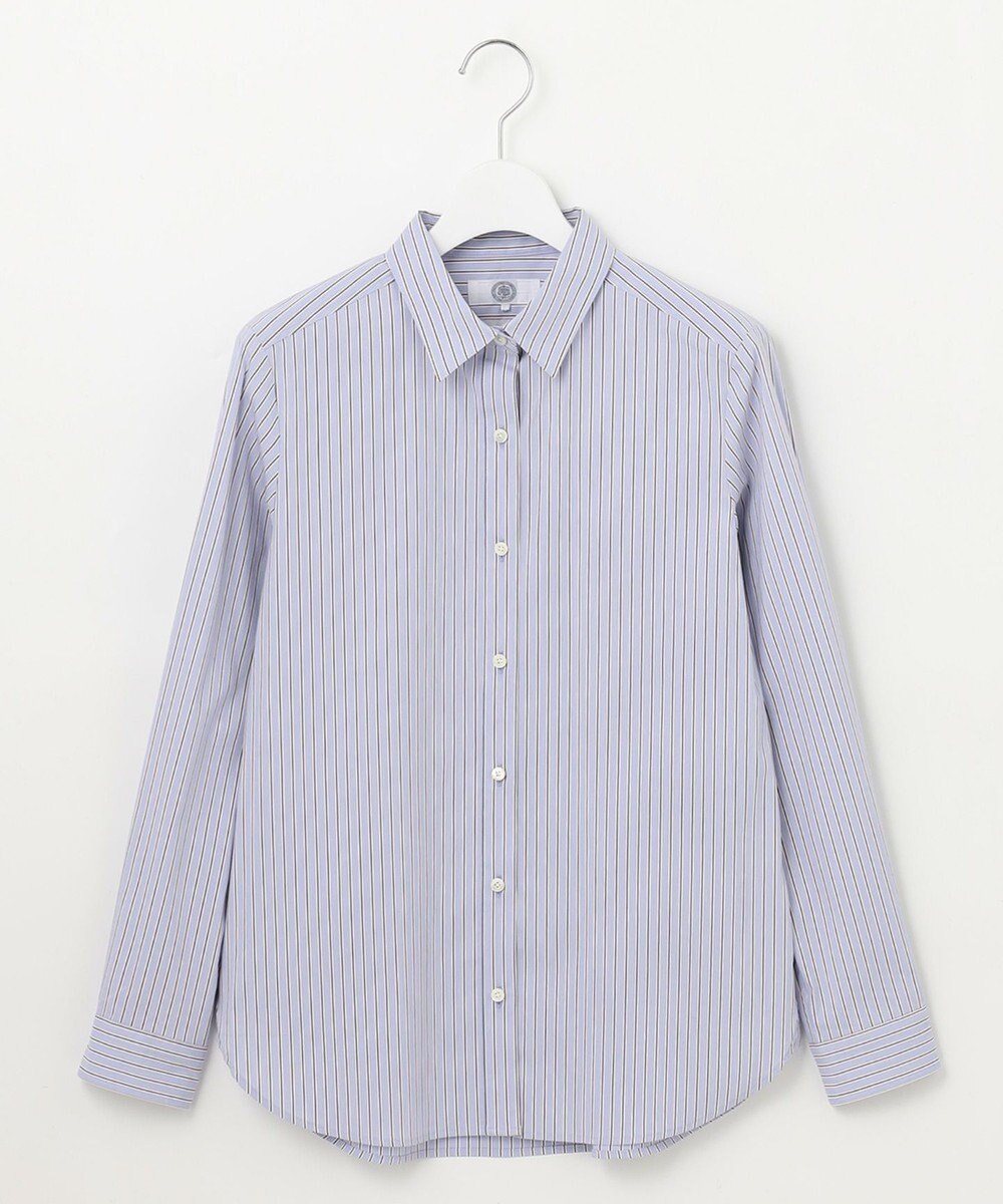 J.PRESS LADIES L 【洗える】BEZ ストライプ シャツカラー ブラウス 