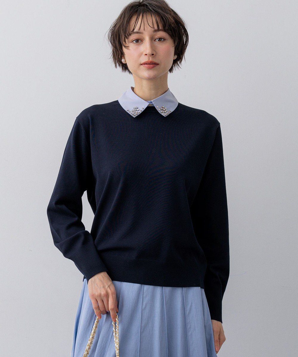 23区 【先行予約/WEB&一部店舗限定】ビジューデザイン 2WAY ニット 