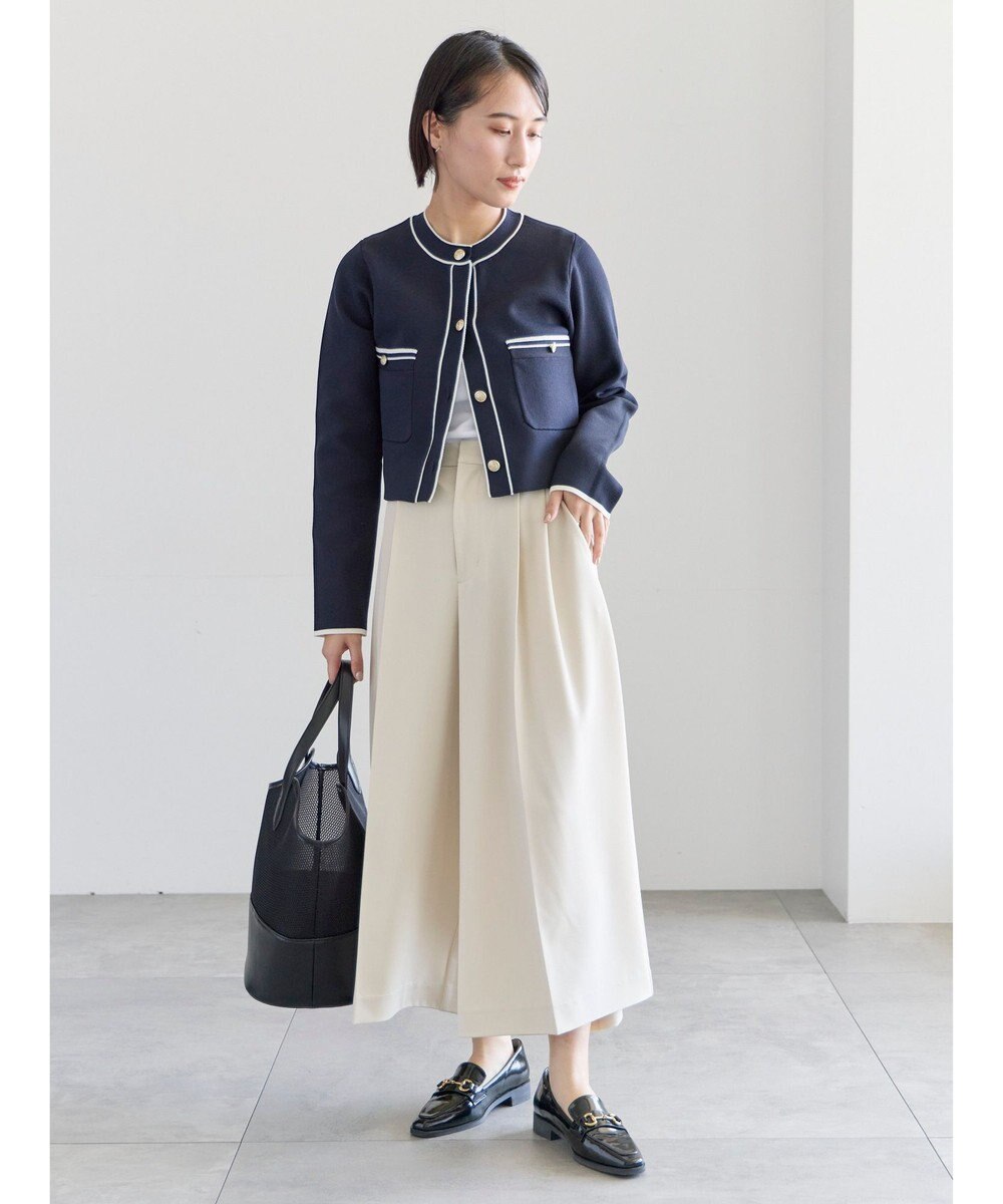 Te chichi ミラノリブ配色ラインカーディガン 