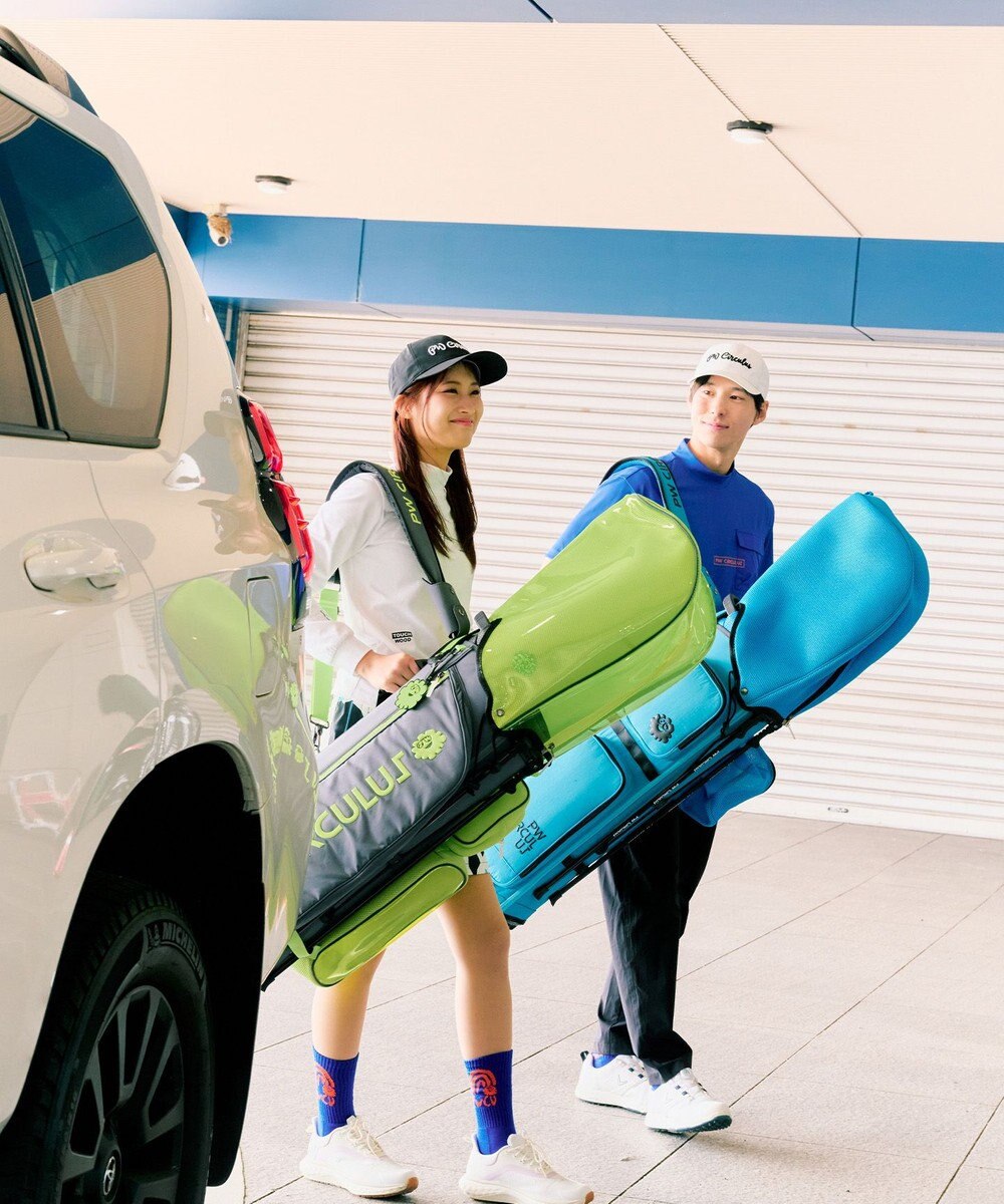 PW CIRCULUS 【UNISEX】デタッチャブル キャディバッグ シボ感のあるナイロンワッシャー素材 