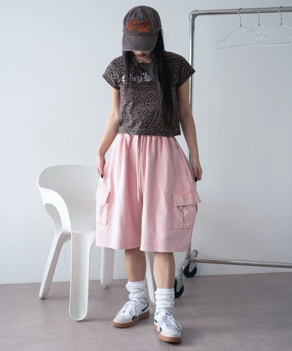 WEGO 【ウエストゴム】スウェットカーゴハーフパンツ 