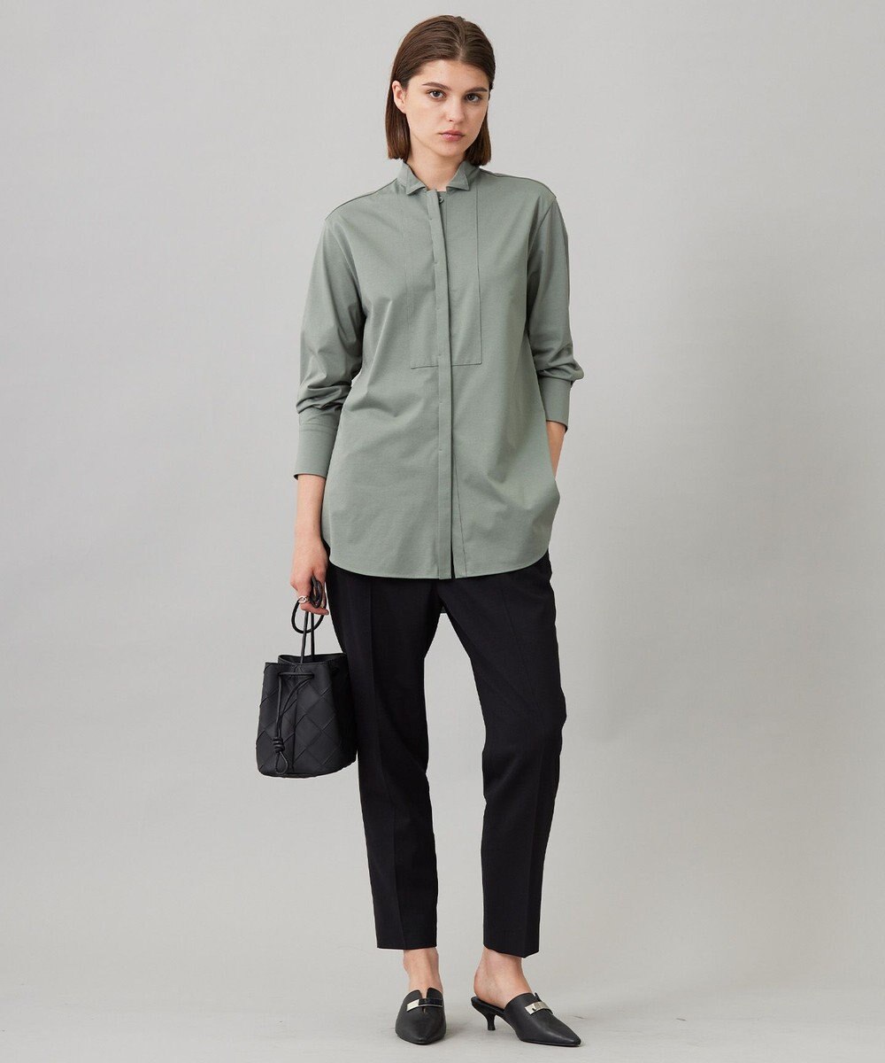 ICB 【洗える】 ブラウスライクジャージー ロングカットソー 