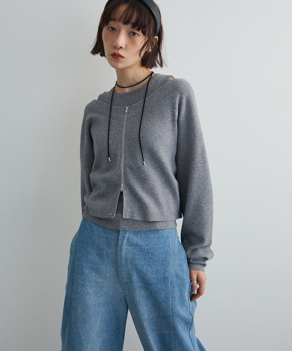 Green Parks SET2点Zipニットカーディガン+アメスリタンク 