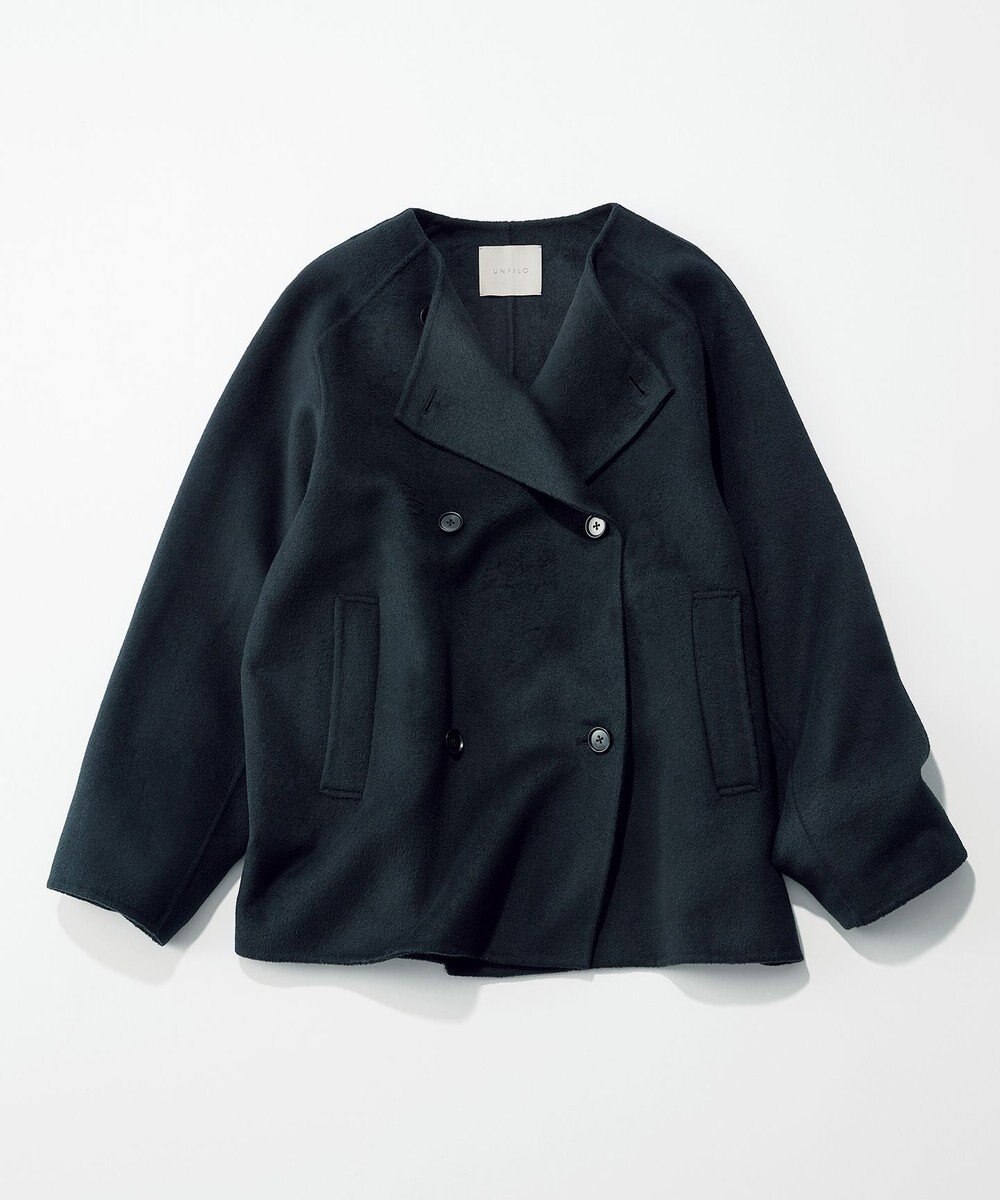 UNFILO 【撥水】ウール混リバー ショートコート 